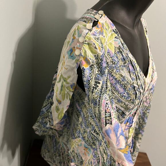 Maeve Top Size 0 Medium Floral Flutter Sleeve Maya - Picture 7 of 10